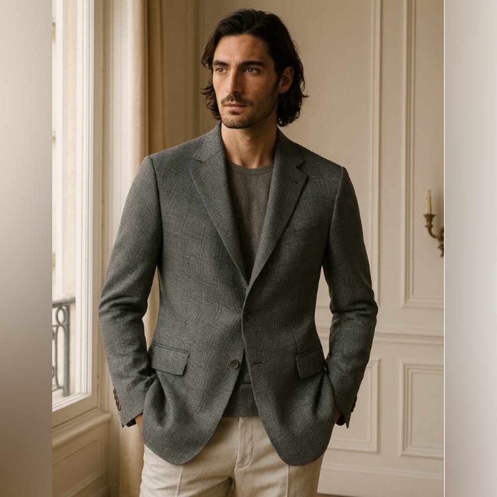Canali Proposta Houndstooth Italian Wool Sport Coat